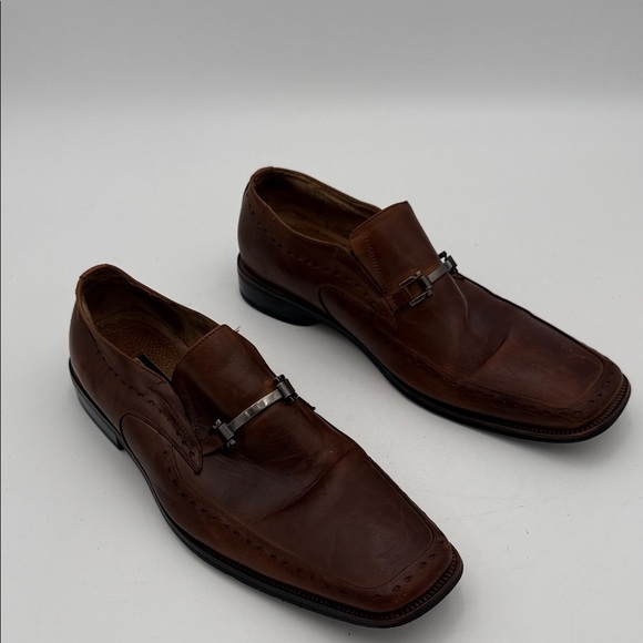 Stacy Adams Dark Brown Leather Slip-On Loafers mens .11M casual office event Y2K main image 4